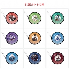 11 Styles Genshin Impact PU Round Cartoon Pattern Anime Coin Purse