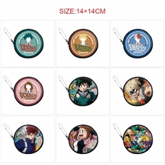 9 Styles My Hero Academia PU Round Cartoon Pattern Anime Coin Purse