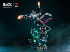 43CM Original League of Legends Lucian Anime Resin Figure Toy Doll With Light
