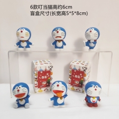 6PCS/SET 5.5CM Doraemon Cartoon Blind Box Anime PVC Figure Toy