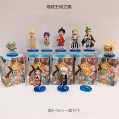 10PCS/SET 5-8CM One Piece Wano Country Cartoon Blind Box Anime PVC Figure Toy