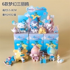 6PCS/SET 5.5-8CM Sanrio Kuromi My Melody Cartoon Blind Box Anime PVC Figure Toy