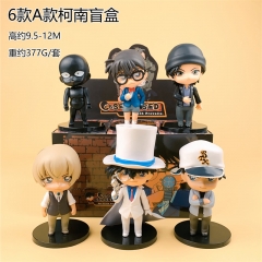 6PCS/SET 9.5-12CM Detective Conan Cartoon Blind Box Anime PVC Figure Toy