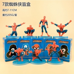 7PCS/SET 7-11CM Marvel Spider Man Venom Cartoon Blind Box Anime PVC Figure Toy