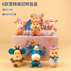 6PCS/SET 7.5CM Winnie the Pooh Cartoon Blind Box Anime PVC Figure Toy