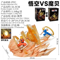 16.5CM Dragon Ball Z Son Goku vs Vegeta Anime PVC Figure Toy Doll With Light