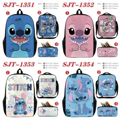 6 Styles Lilo & Stitch Cartoon Anime Backpack Bag+Lunch Bag+Pencil Bag