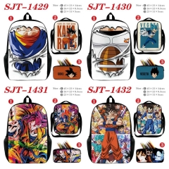 4 Styles Dragon Ball Z Cartoon Anime Backpack Bag+Lunch Bag+Pencil Bag