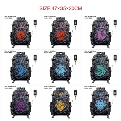 12 Styles Genshin Impact Anime Cosplay Cartoon Canvas Colorful Backpack Bag With Data Line Connector