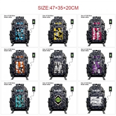 10 Styles Blue Lock Anime Cosplay Cartoon Canvas Colorful Backpack Bag With Data Line Connector
