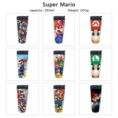 11 Styles 350ML Super Mario Bro Cartoon Pattern Mug Anime Plastic Water Cup