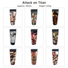 12 Styles 350ML Attack on Titan/Shingeki No Kyojin Cartoon Pattern Mug Anime Plastic Water Cup