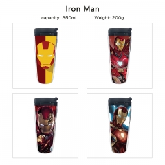6 Styles 350ML Iron Man Cartoon Pattern Mug Anime Plastic Water Cup