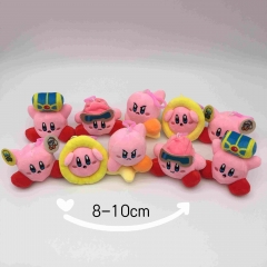 10PCS/SET 8-10CM Kirby Anime Plush Toy Pendant