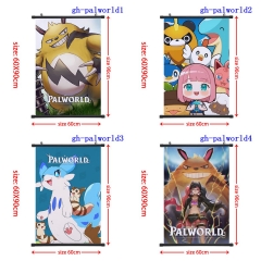 60x90CM 6 Styles Palworld Wall Scroll Cartoon Pattern Decoration Anime Wallscroll