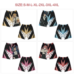 6 Styles（S-4XL）Chainsaw Man Anime 97% Polyester+3% Spandex Material Beach Pants