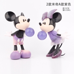 2PCS/SET 15CM Disney Mickey Mouse Cartoon Anime PVC Figure Toy Doll