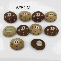10PCS/SET 6*5CM Chocolate Chip Cookies Anime Plush Pin Brooch