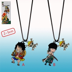 2 Styles One Piece Cartoon Alloy Anime Necklace