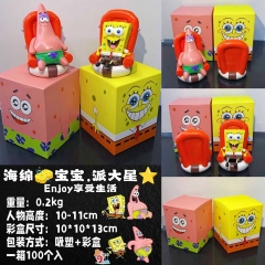 2 Styles 10-11cm SpongeBob SquarePants Patrick Star Anime PVC Figure Toy Doll
