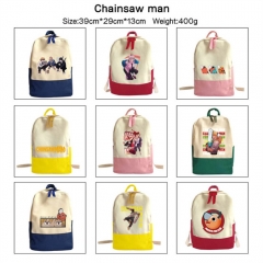 10 Styles Chainsaw Man Cartoon Anime Canvas Backpack Bag