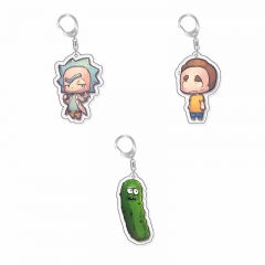 3 Styles Rick and Morty Cartoon Anime Acrylic Keychain