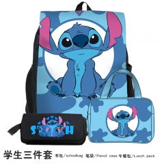 Lilo & Stitch Cartoon Anime Backpack+Shoulder Bag+Pencil Bag(set)