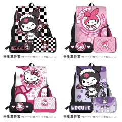 4 Styles Sanrio Cartoon Anime Backpack+Shoulder Bag+Pencil Bag(set)