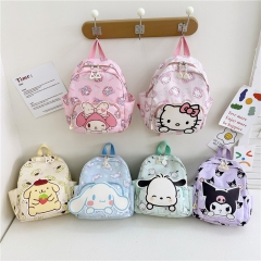 （small）6 Styles Sanrio Kuromi Hello Kitty Cinnamoroll Cartoon Character Anime Canvas Backpack Bag