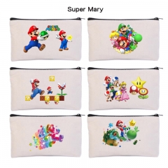 8 Styles Super Mario Bro Anime Canvas Pencil Bag