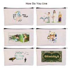 6 Styles The Boy and the Heron Anime Canvas Pencil Bag