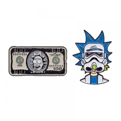 2 Styles Rick and Morty Cartoon Anime Alloy Pin Brooch
