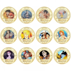 12 Styles One Piece Stainless Steel Anime Souvenir Coin Badge