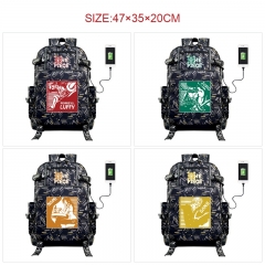 11 Styles One Piece Anime Cosplay Cartoon Canvas Colorful Backpack Bag With Data Line Connector