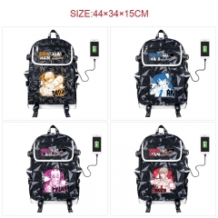 9 Styles Chainsaw Man Anime Cosplay Cartoon Canvas Colorful Backpack Bag With Data Line Connector