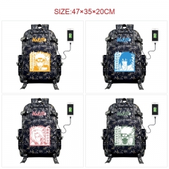 9 Styles Naruto Anime Cosplay Cartoon Canvas Colorful Backpack Bag With Data Line Connector