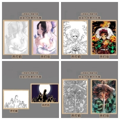 4 Styles 2 Sizes Demon Slayer: Kimetsu no Yaiba 3 Colors Changed Photo Frame Picture Lamp Anime Nightlight (USB)