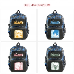 9 Styles Naruto Cartoon Anime Nylon Camouflage Backpack Bag With Data Line Connector