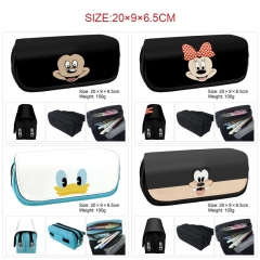 7 Styles Mickey Minnie Mouse Cartoon Pattern Pencil Case PU Anime Pencil Bag