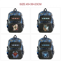 11 Styles Genshin Impact Cartoon Anime Nylon Camouflage Backpack Bag With Data Line Connector