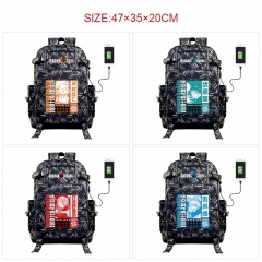 7 Styles Jujutsu Kaisen Cosplay Cartoon Anime Canvas Colorful  Backpack Bag With Data Line Connector