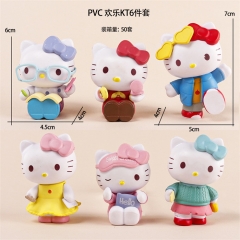 6PCS/SET 5-6CM Hello Kitty Anime PVC Figure Toy