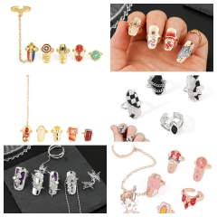 18 Styles Genshin Impact Pretty Soldier Sailor Moon Kirby Mobile Suit Gundam Cosplay Movie Decoration Alloy Anime Ring