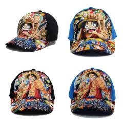 4 Styles One Piece Cartoon For Children's Baseball Cap Anime Hat