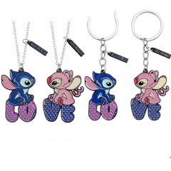 6 Styles Lilo & Stitch Cartoon Alloy Anime Necklace/Keychain