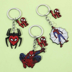 3 Styles Spider Man Cartoon Anime Alloy Keychain