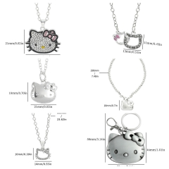 6 Styles Hello Kitty Cartoon Alloy Anime Bracelet/Necklace/Keychain