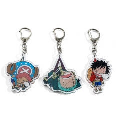 3 Styles One Piece Cartoon Anime Acrylic Keychain