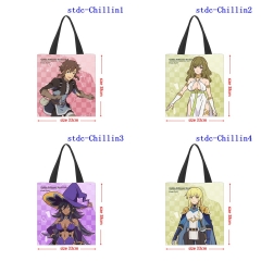 33*38cm 6 Styles Chillin' in Another World with Level 2 Super Cheat Powers Shopping Bag Canvas Anime Handbag