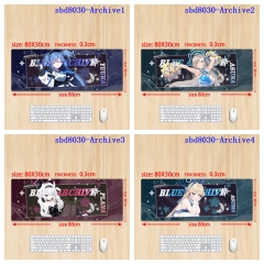 （80x30x0.3cm ）8 Styles Blue Archive Cartoon Anime Mouse Pad